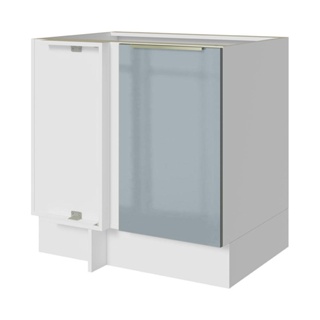 Balcão de Canto Madesa Lux 1 Porta - Branco/Cinza