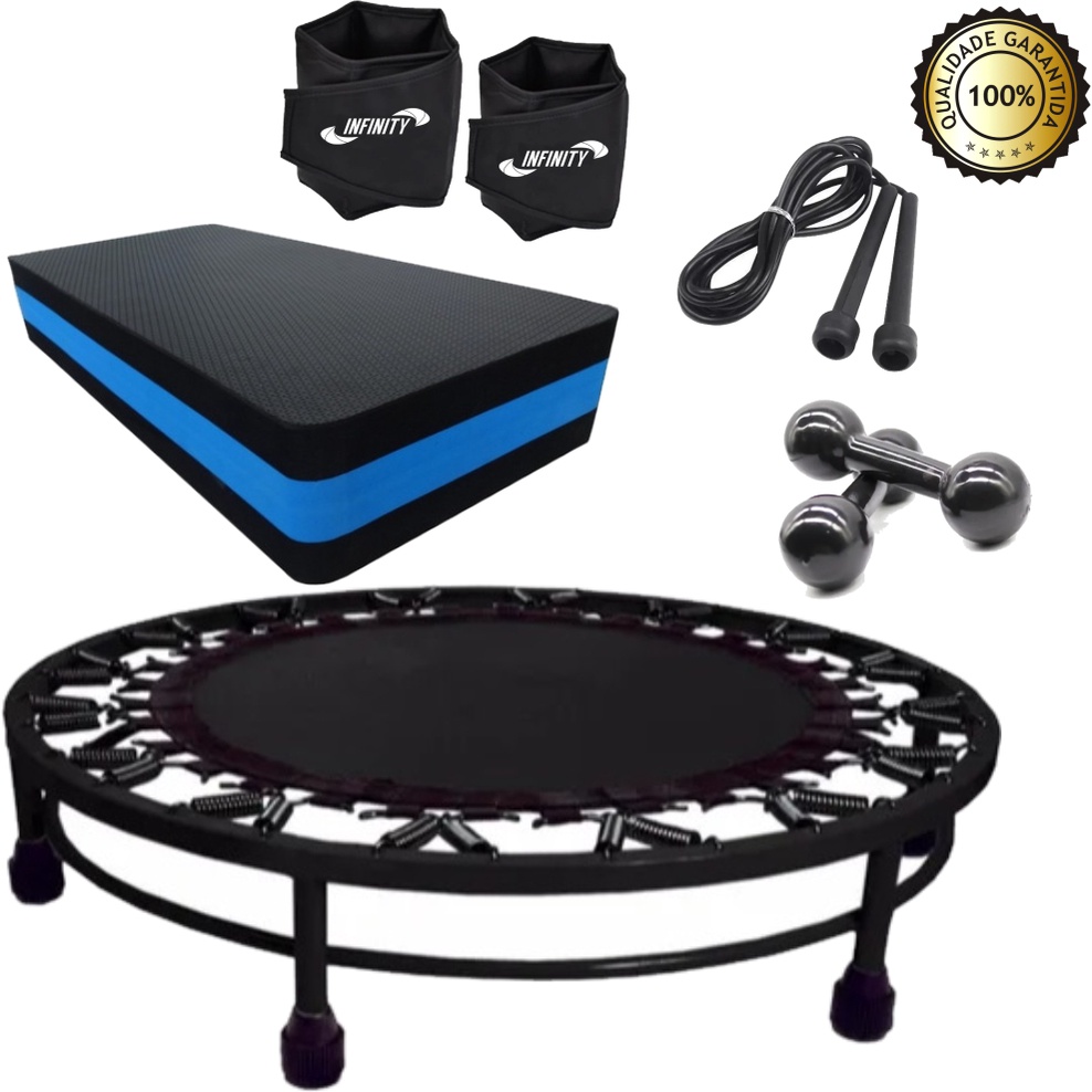 Kit Cross Funcional - Mini Jump + Halter 2kg + Corda + Caneleira + Step ...
