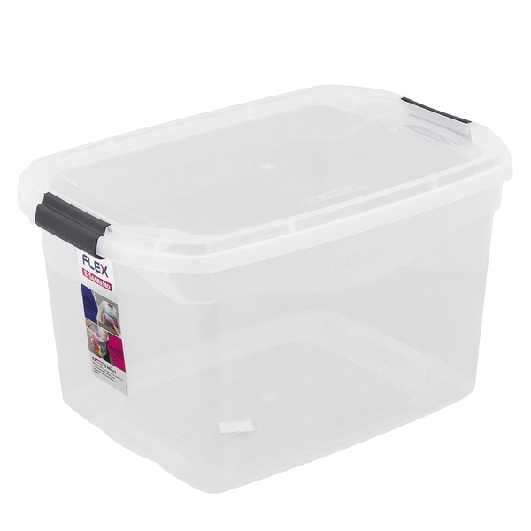 Caixa Organizadora Plástico Transparente 29 Litros 27,6x33,1x48
