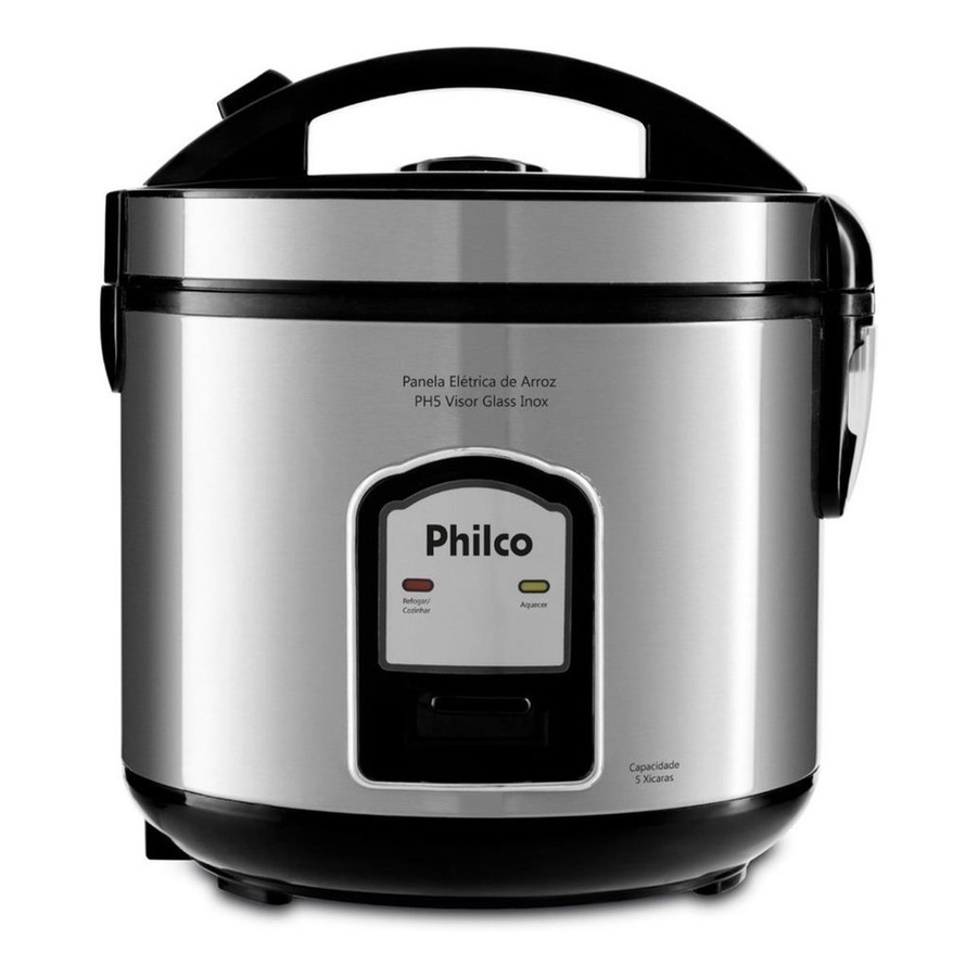 Panela De Arroz Eletrica 5 Xicaras Philco Ph5 Tampa De Vidro 220V