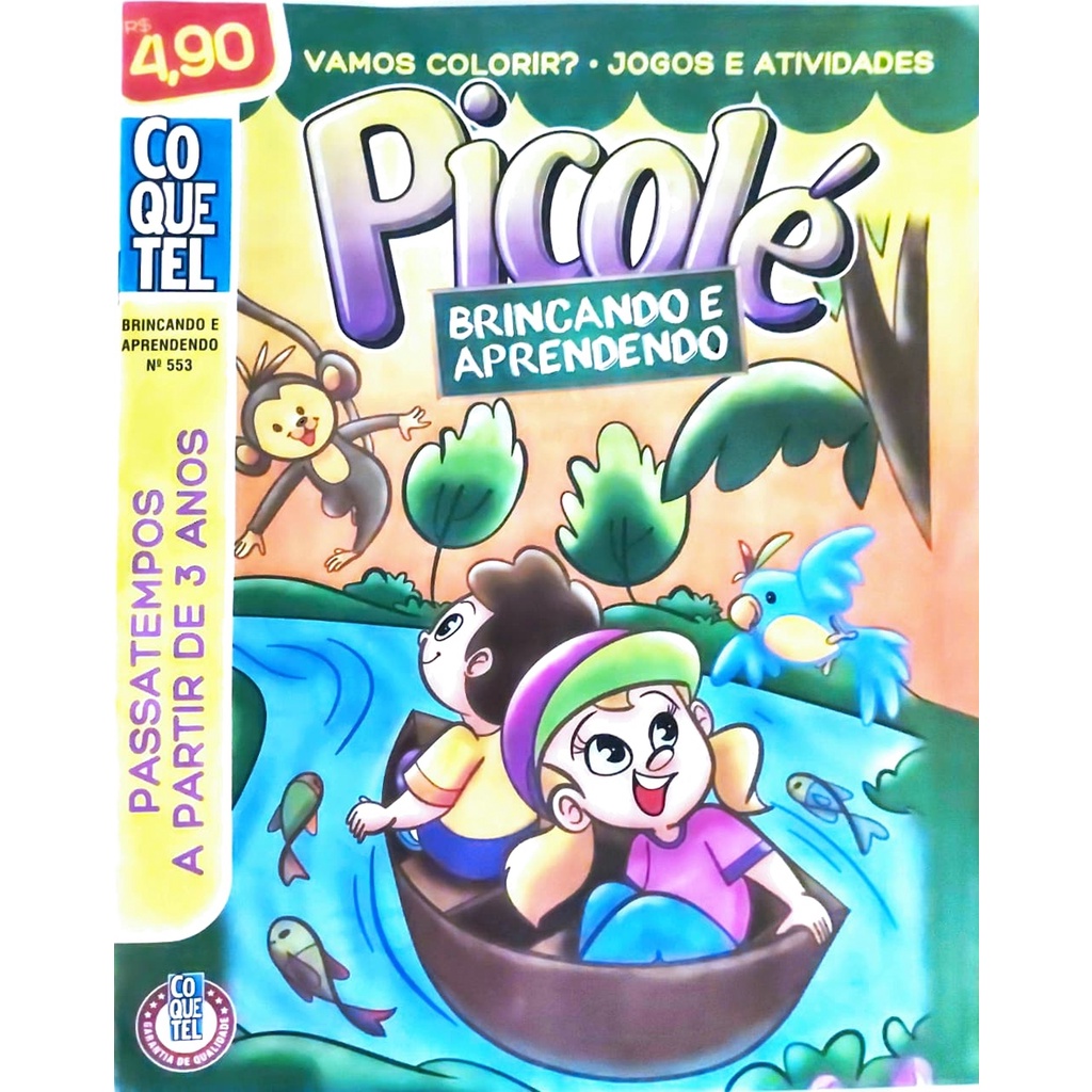 Kit 3 Revista Infantil Picolé Vamos Brincar Passatempos Colorir