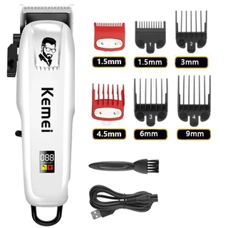 Aparador De Cabelo Kemei Cortador Elétrico Máquina De Corte Recarregável Barbeador