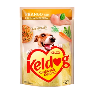 Ração Úmida Keldog Sachê Para Cães Sabor Frango, Ervilha e Cenoura 100g