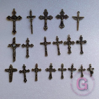 Crucifixo/Cruz para Terço Ouro Velho Un