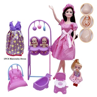 Mais Recente Moda Handmade Crianças Brinquedos Lady Grávida Feminino  Bonecas 30 Centímetros Em Miniatura Dollhouse Móveis Acessórios Para Barbie  11.5'DIY Jogo