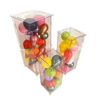 Trio Cubo Acrílico Transparente 80 60 40 Quadrado Desmontave