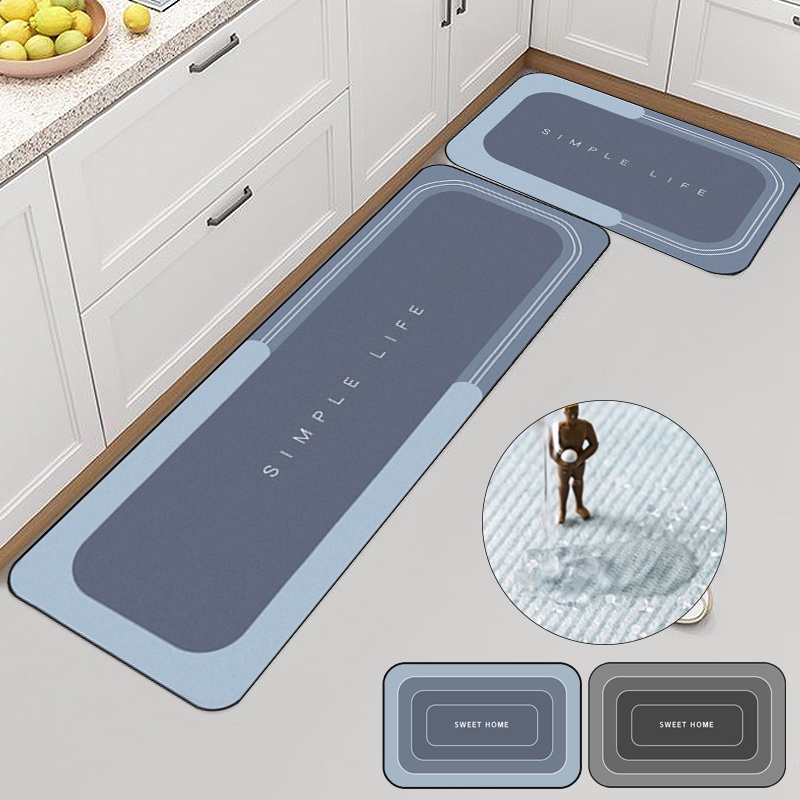 Tapete De Cozinha De Vários Tamanhos Almofada Absorvente De Óleo Simples Antiderrapante Para Casa