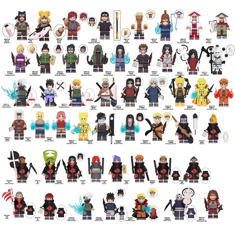 Uchiha Itachi Sasuke Naruto Gaara Minifiguras Blocos De Construção De Brinquedos Figuras Akatsuki