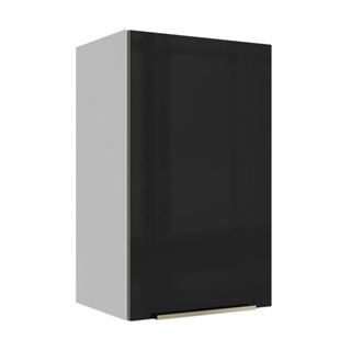 Armário Aéreo Madesa Lux 40 cm 1 Porta - Branco/Preto