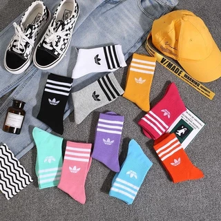 Meias Esportivas Coloridas De Algodão De Tubo Alto Casuais Preppy Style/De Basquetebol