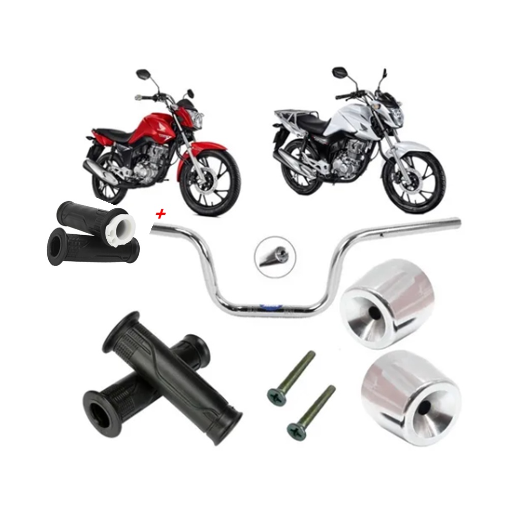 Kit Guidão + manopla + roldana Cargo riscadinha + peso Pcx/cg/fan/titan 125/150/160 Shopee Brasil
