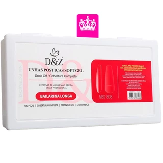 Postiça Soft Gel para Unha - Bailarina Longa Fosca - 500 und - D&Z
