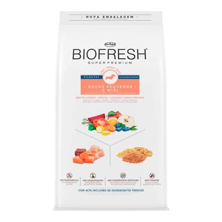 Ração Biofresh Cães Filhotes Raças Pequenas e Mini Mix de Carne, Frutas e Legumes 3kg