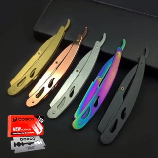 Navalha Navalhete Barba Barbeiro Acabamento Profissional Aço Inox (Com Lâminas)