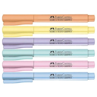 Kit Marca Texto FABER-CASTELL Grifpen Pastel c/ 6 ou 12 Unds Pastel/Neon