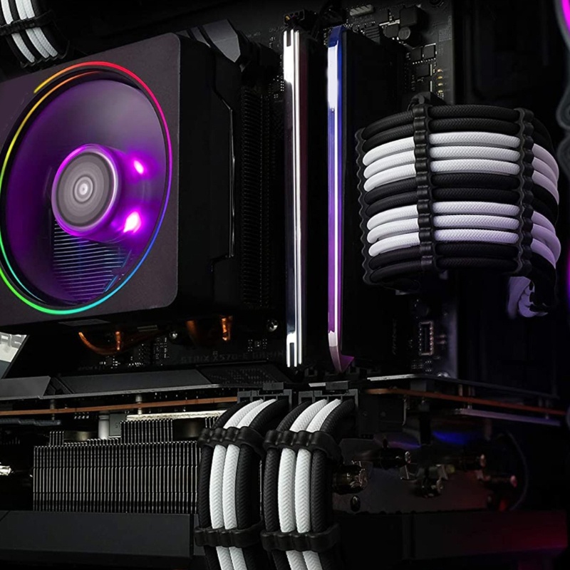 Cabo De Extensão Da Fonte De Alimentação BT PSU 18AWG 24Pin GPU CPU 8Pin 6 4Pin Com Manga