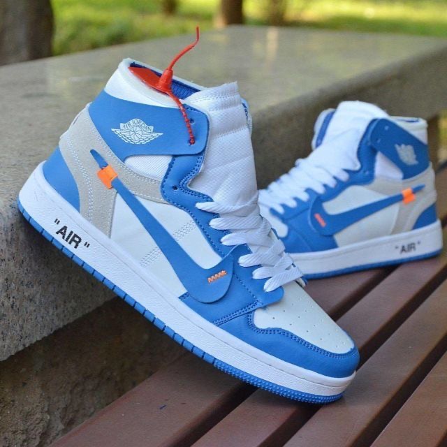 Off-White X Air Jordan 1 Vintage Alto OG " UNC " AJ1 Sapatos De Basquetebol Azul/Vermelho/Branco 78gf69 w567jw s57