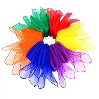 12Pcs 28 X 28 Polegadas Juggling Quadrado Dança Cachecol Mágico Truque Performance Adereços Acessório Movimento Lenços Faixa De Ritmo