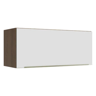 Armário Aéreo Madesa Lux 80 cm 1 Porta Basculante - Rustic/Branco Veludo em Oferta na Shopee