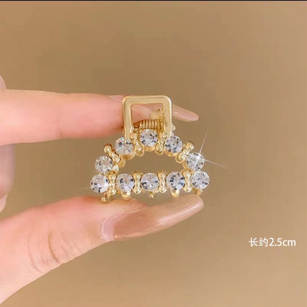 Pequeno metal Coreano Pearl Rhinestone Grampo De Lateral Cabelo ...