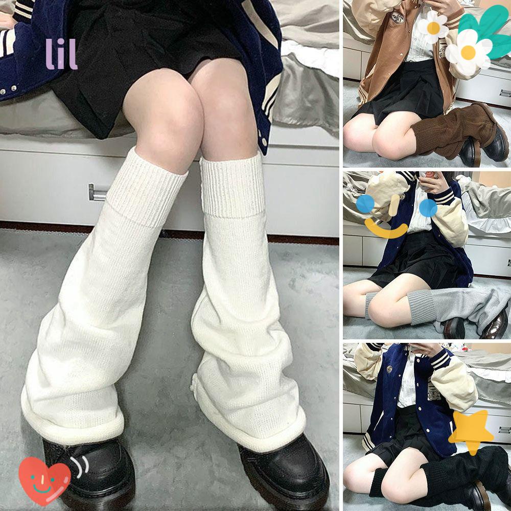 LIL Knitted Leg Warmers Japanese Fluffy Flared Kawaii Uniform