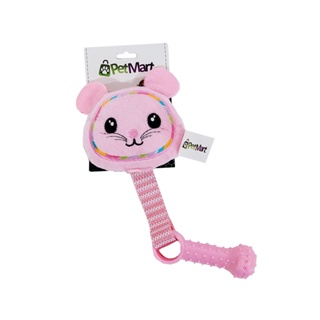 Brinquedo Para cães Mordedor Pelucia Ratinho rosa c/ tpr