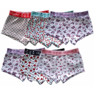 Kit 6 Calcinhas Box Boxer Infantil Estampada Cotton Algodão