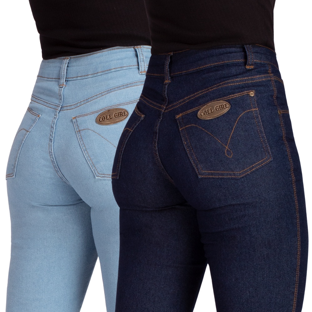 Kit 2 Calças Sortida Feminina Barra Reta Modelo Country | Shopee Brasil