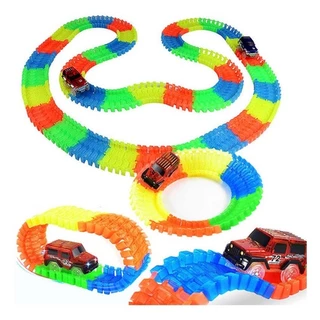 Kit com 2 Carrinho E 1,4 Metros De Pista Trilha Maluca
