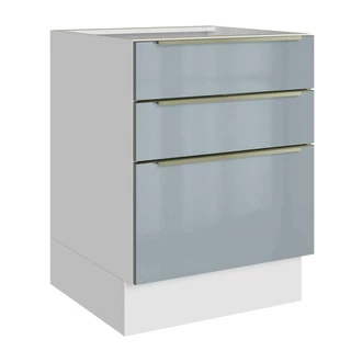 Balcão Madesa Lux 60 cm 3 Gavetas - Branco/Cinza em Oferta na Shopee
