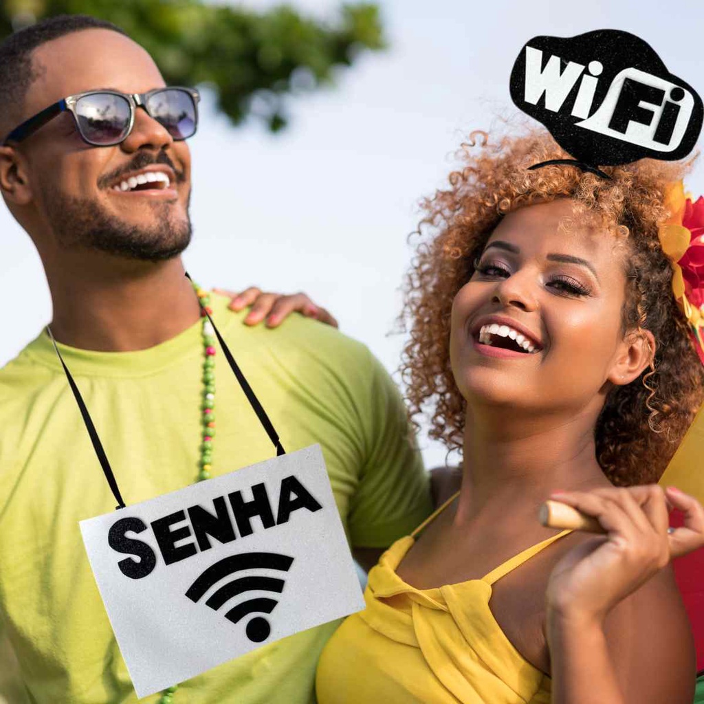 Kit Fantasia Carnaval Wi-Fi para Casal Bloquinho de Carnaval