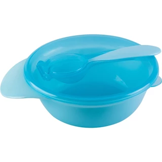 Kit Pratinho Bowl com Tampa e Colher Buba Prático Higiênico para Lanche Alimentação Bebê Criança