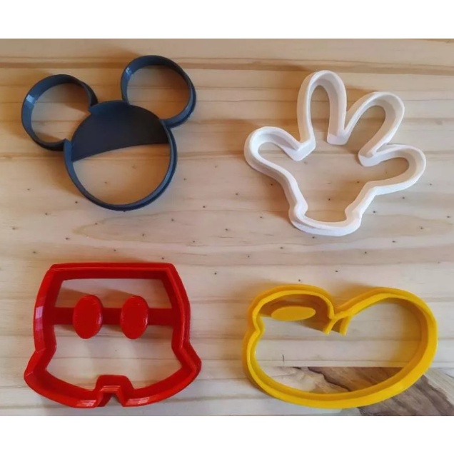 Cortadores Biscoito Metal - Kit 12 Peças Mickey E Formas