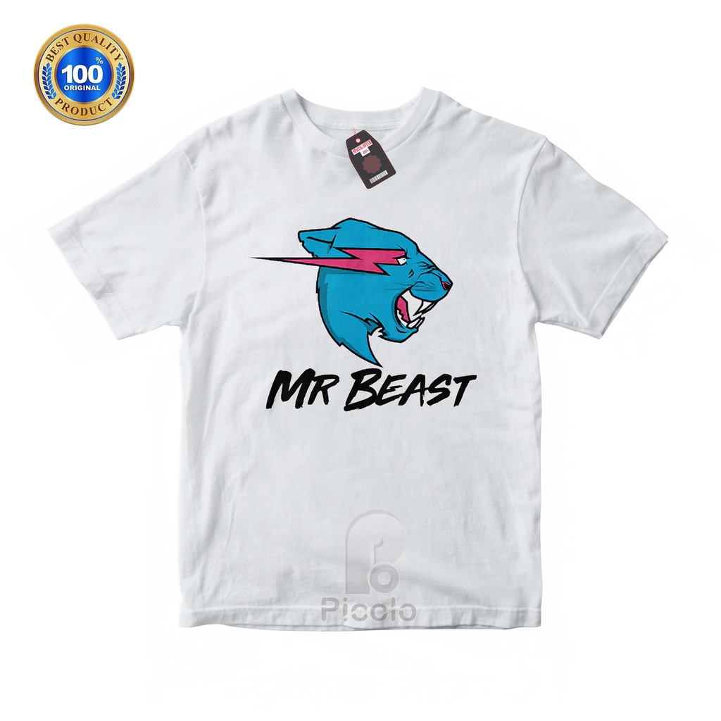 (Nome Gratuito) Camisetas Para Crianças Com YOUTUBER MOTIF MR BEAST UNISEX COTTUN Material