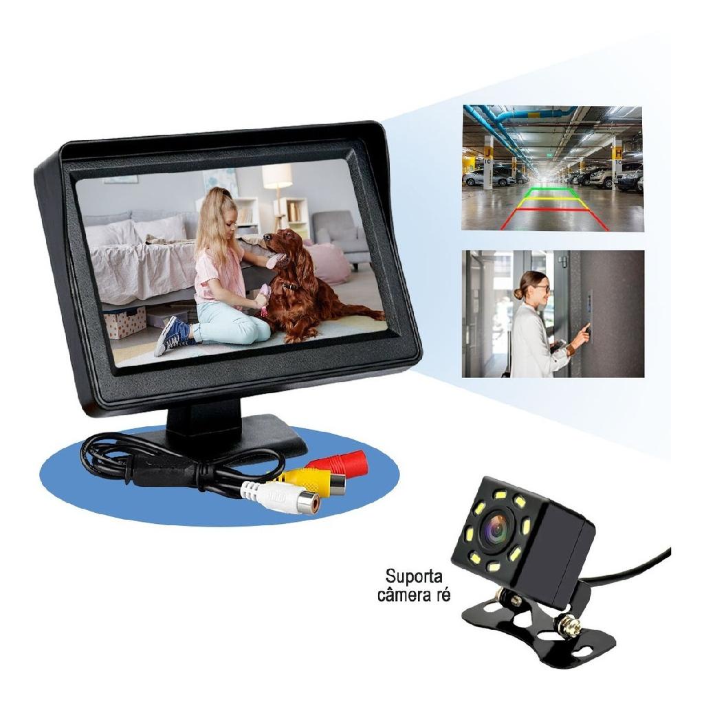 Tela Monitor Veicular 4.3 Tft Rca Suporte A Camera De Re Dvd | Shopee ...
