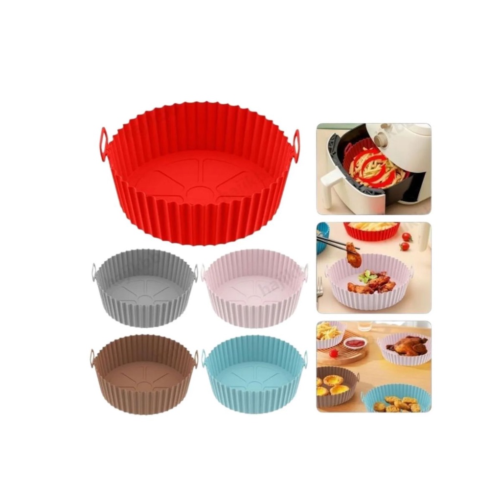 03 Forma Silicone Air Fryer Reutilizavel Protetor 20cm