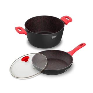 Panelas Polishop Ichef Home com Tampa - Family e Sauté 24cm - Vermelha