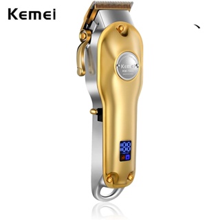Kemei 1986 Cortador De Cabelo Masculino Corte Profissional Sem Fio All Metal Display LED 2500 MAh Bateria De Íon De Lítio