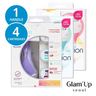 [Schick] (Novo) Intuição (1 Cabo + 4 Cartuchos) Edição De Barbear Variedade Feminina