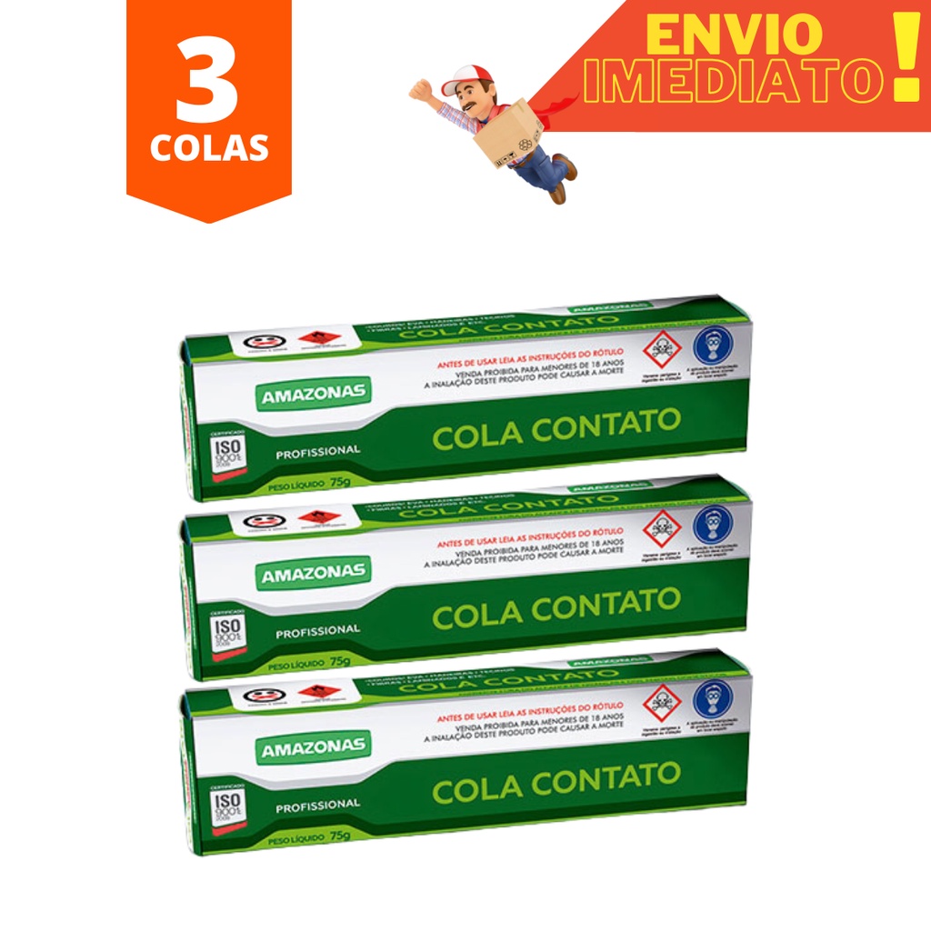 Kit 3 Unidades Cola Contato Amazonas 75g