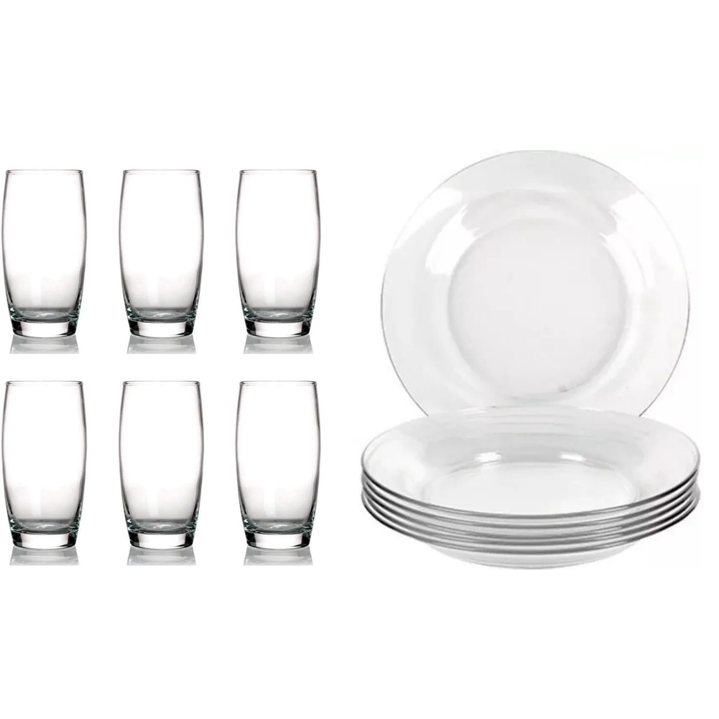 Kit 6 Pratos Fundos Astral E 6 Copos Oca Nadir Promoção