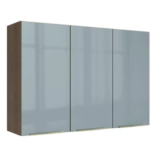 Armário Aéreo Madesa Lux 120 cm 3 Portas - Rustic/Cinza em Oferta na Shopee