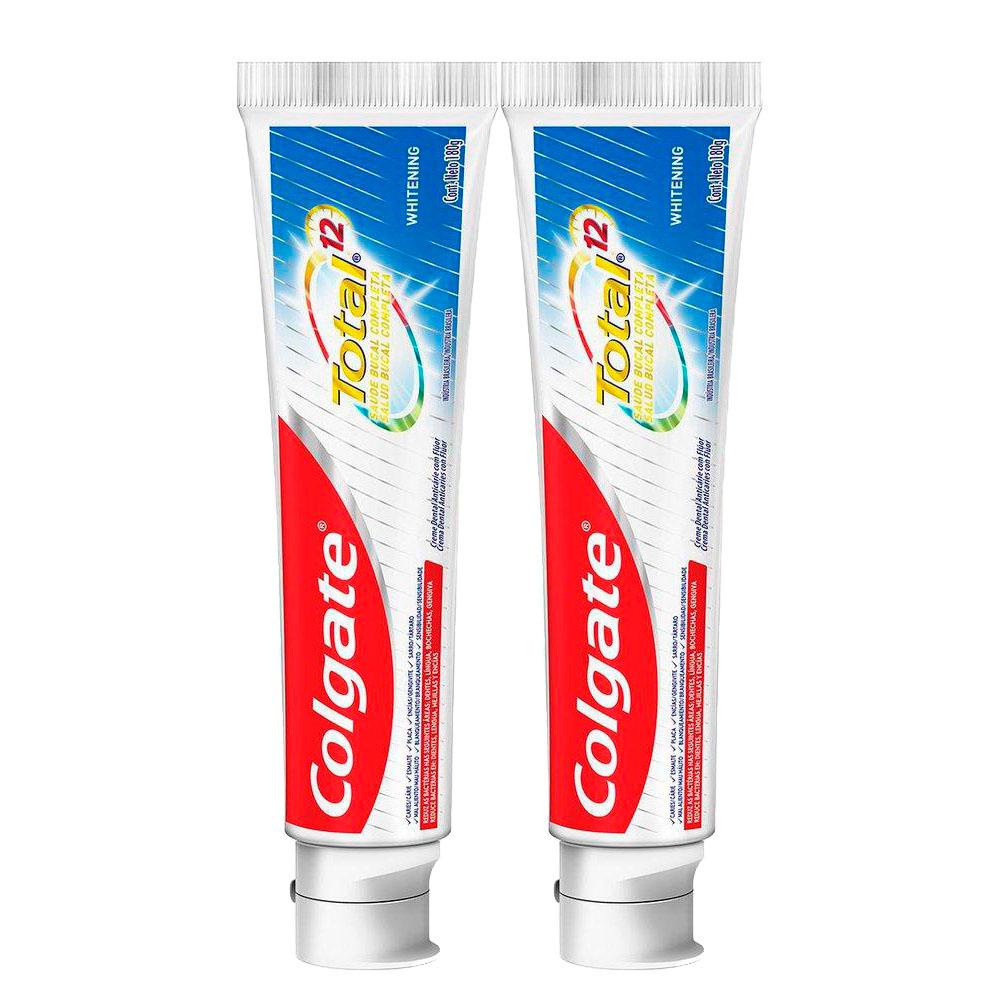 Kit 2 Creme Dental Colgate Total 12 Whitening 180g | Shopee Brasil
