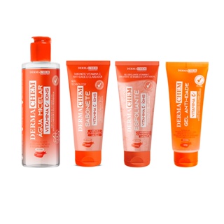 Dermachem Kit 4un Vitamina C - 1un Gel Esfoliante + 1un Sabonete + 1un Gel Anti-Idade + 1un Água Micelar