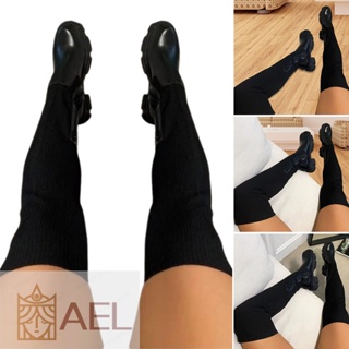 Sobre O Joelho Botas Longas Grossas Sapatos De Salto Redondo Para Mulheres Plataforma Alto Com Pedaços