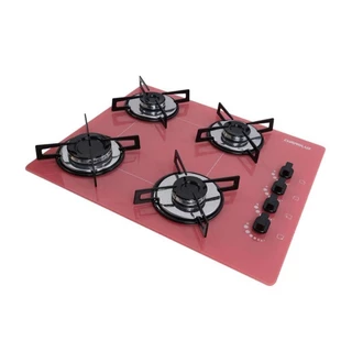 Cooktop a gás 4 Bocas Ultra Chama Bivolt Rosa Chamalux