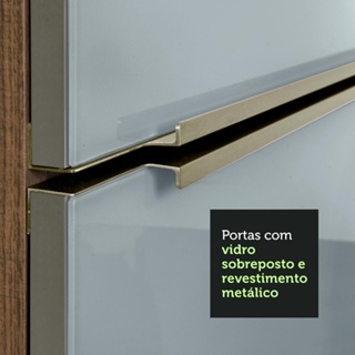 Balcão Madesa Lux 40 cm 3 Gavetas (Sem Tampo) - Rustic/Cinza
