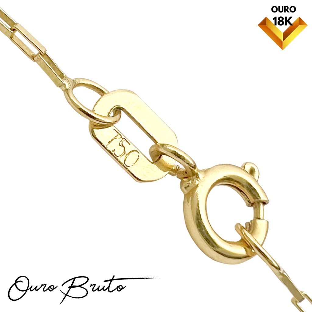 Corrente de Ouro 18k Cubinho Masculina 60cm Ouro Puro 750 | Shopee Brasil