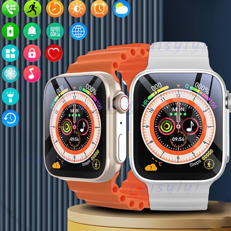 Relógio Original 8 Ultra Série 8 SmartWatch Relógio Inteligente para Os Homens com o Assistente de Voz Chamada NFC Sem Fio Bluetooth Smartwatches 【ruisyiyi】