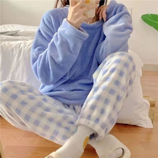 Compre Outono inverno kawaii dos desenhos animados conjuntos de pijama  feminino pijamas quentes flanela loung pijamas menina mujer noite ternos  homewear pj